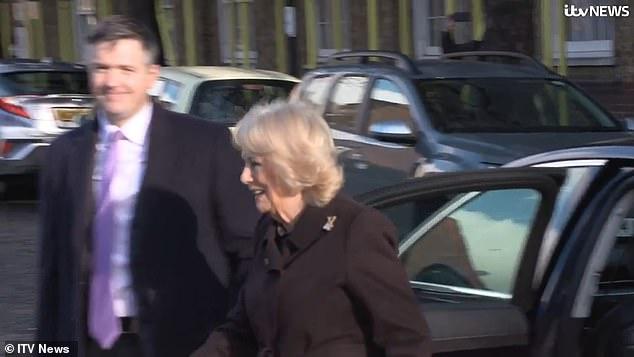 Queen Camilla ignores question from reporter asking if she has a message for Jeffrey Epstein's victims amid fallout over Andrew's links to the paedophile financier