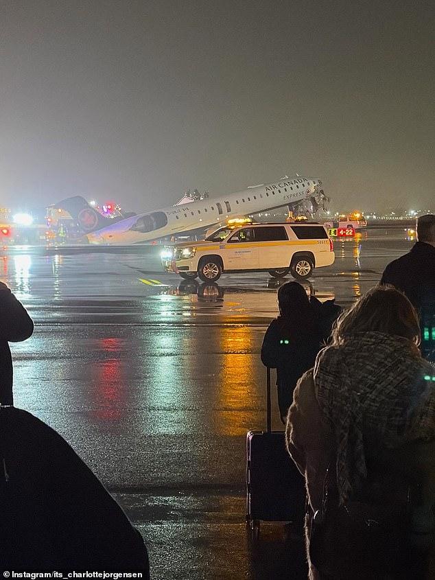 DWTS alum who survived Air Canada crash says she owes 'my life' to late pilots as she shares photo of wreckage