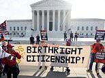 Trump stares down SCOTUS justices face-to-face as they criticize his 'quirky' plan to stop birthright citizenship - in a dramatic FIRST for a sitting President
