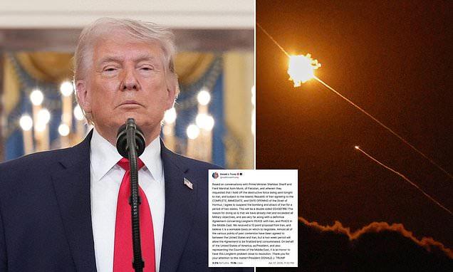 The night the world held its breath: Iranian missiles rained down across the Middle East as clocks ticked towards Trump's obliteration deadline... then with less than 90 minutes to go he fired up Truth Social...