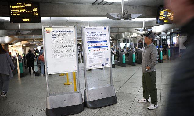London is plunged into travel chaos as militant Tube workers go on strike AGAIN in row over four-day working week