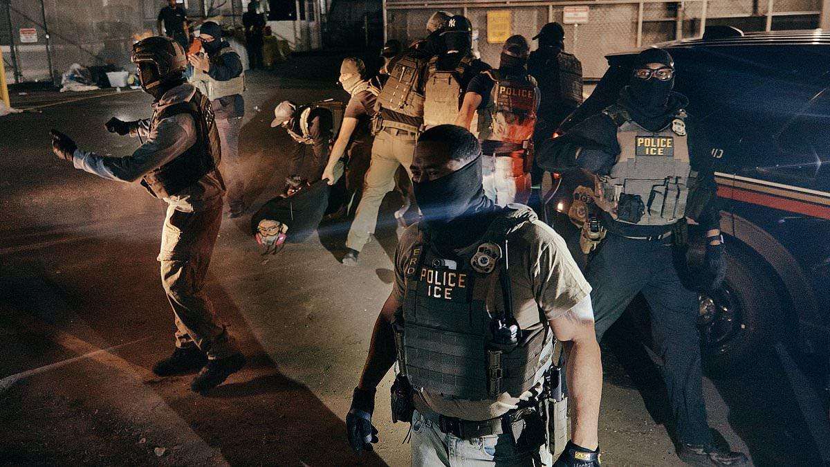 Mayhem erupts outside ICE center as DHS chief issues wake-up call to detainees on hunger strike and Trump says 'fake' protesters are PAID