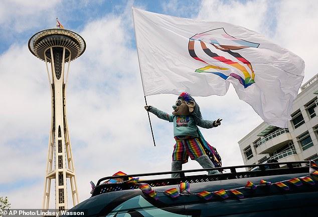Shock as transgender PALESTINE flag is spotted at Seattle Pride parade