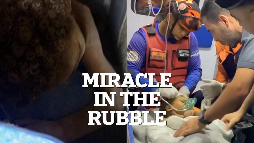 Moment three-year-old boy is pulled from Venezuela rubble six days after earthquake as death toll nears 2,000