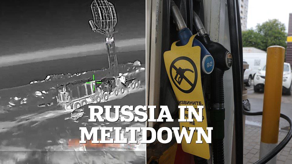 Russia in meltdown: Empty petrol pumps, battlefield humiliation and warnings of an uprising as net closes in on scrambling Putin... amid warnings he may do the unthinkable