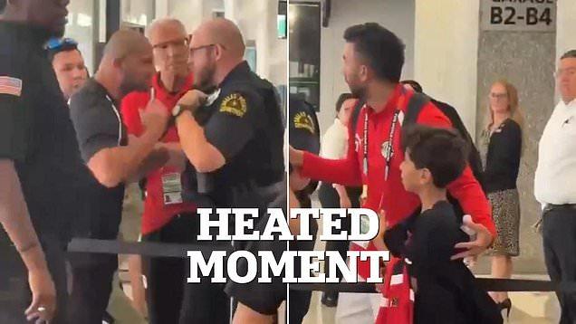 Heated moment Egypt's World Cup staff clash with Dallas police in ugly hotel lobby altercation