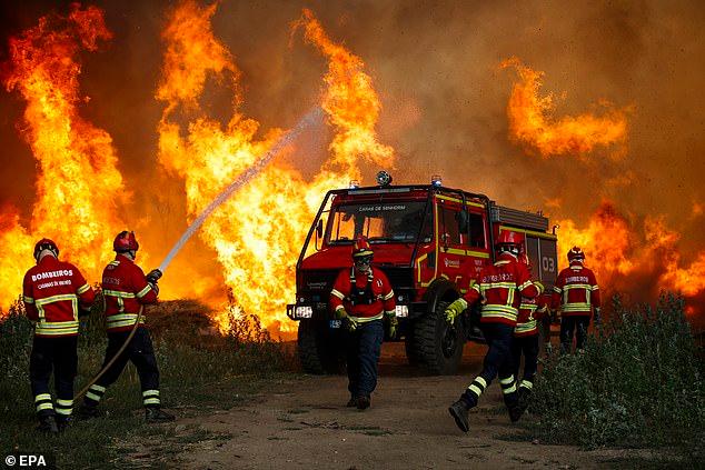 Devastating wildfires sweep through Europe as temperatures rise again in 40C heatwave