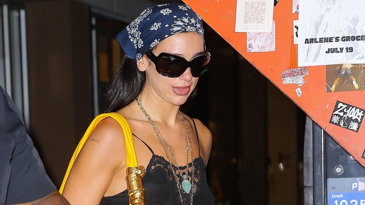 Dua Lipa makes a glamorous exit from a New York record studio as she wades into row over $1.6billion resort in Albania backed by Trump's daughter