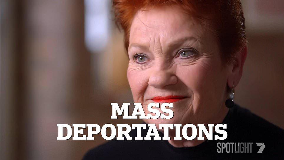 Pauline Hanson says she 'loves' the idea of mass deportations in Australia after meeting with controversial leader of hard-right Restore Britain party in the UK