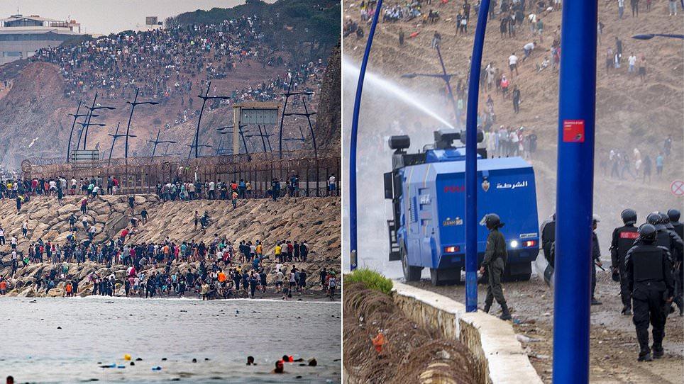 Morocco 'facilitated migrants crossing into Spain' amid Schengen crisis - as 57 die and some turn back from Ceuta because 'there are too many people here'