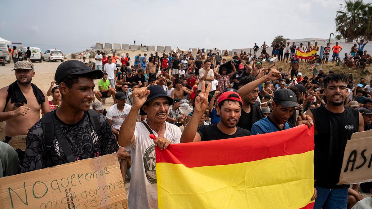 Spanish police investigate 15 sex assaults in Ceuta including against ten-year-old girl as hundreds of homeless migrants stage protest demanding asylum
