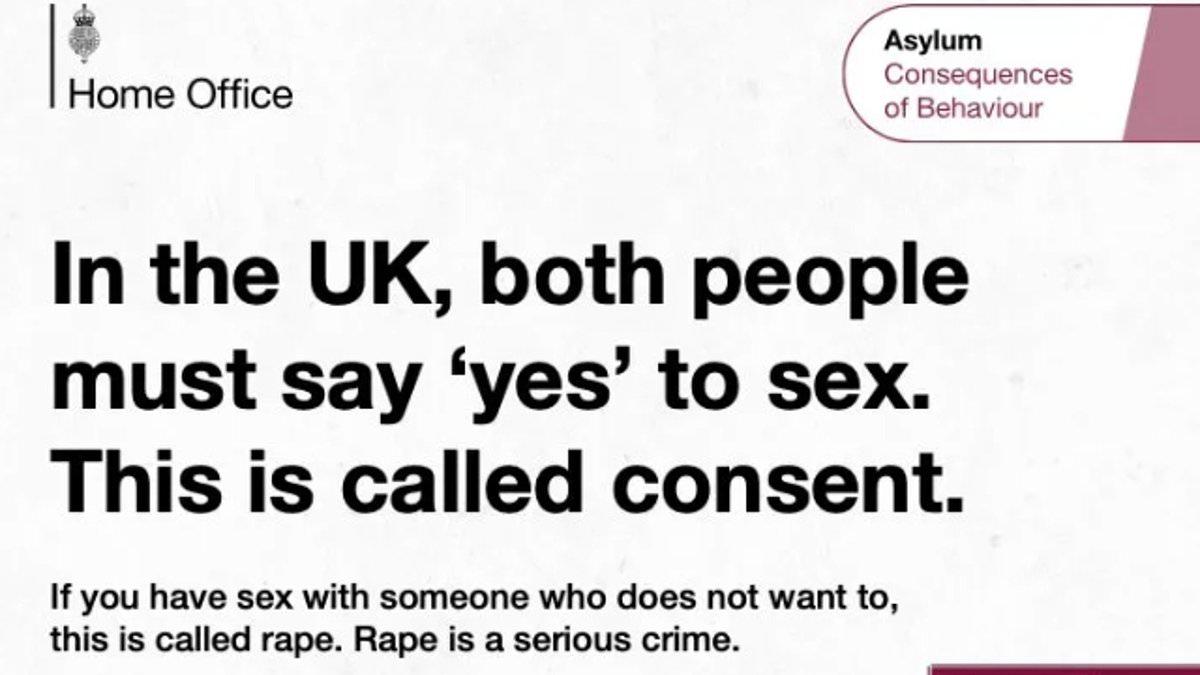 Ministers now forced to tell asylum seekers 'DON'T rape women': 'Insane' new booklet teaches migrants how to avoid committing sex crimes in Britain