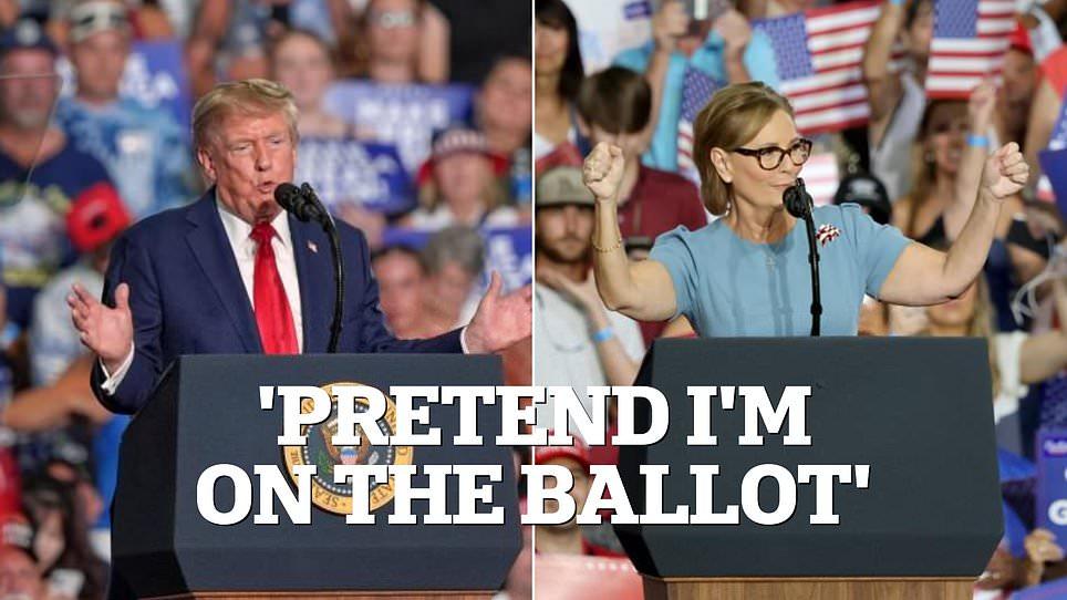 Trump cheekily tells crowd in South Carolina to 'pretend I'M on the ballot' in scramble to save legacy GOP candidate