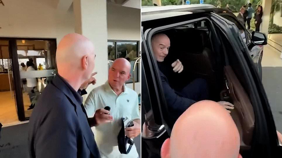 Gianni Infantino caught up in bizarre clash with reporter as embattled FIFA president breaks cover after abandoned plot to sell off the World Cup: 'See you at the hairdressers!'