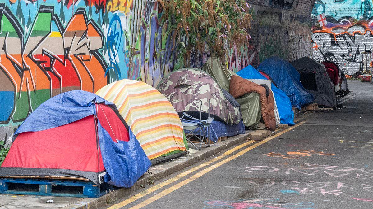 Inside the Deliveroo shanty town: People urinating in the street, drug use and terrified locals... we visit the tent encampment under a graffiti-covered bridge home to delivery drivers