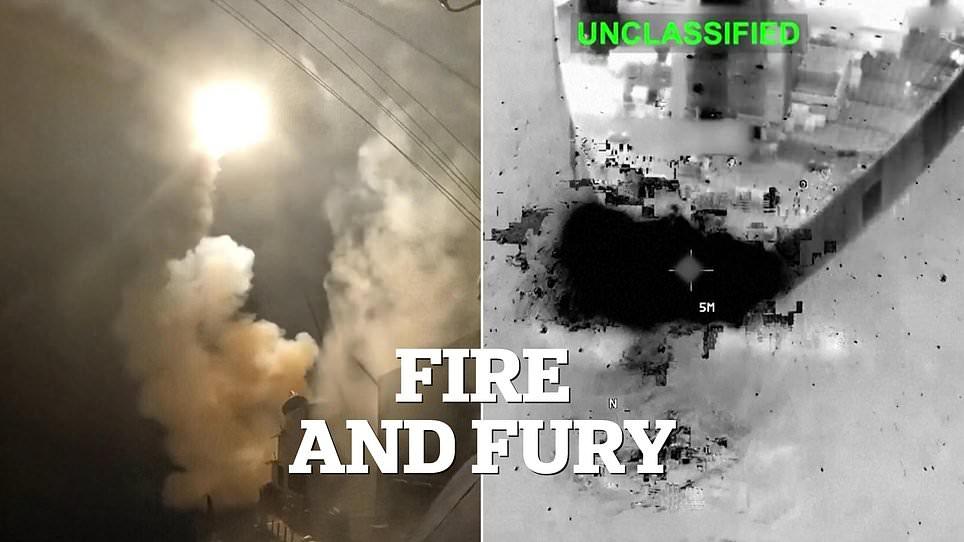 Dramatic new video shows US strikes raining down hell on 300-mile stretch of Iran's coast as Trump issues stark warning