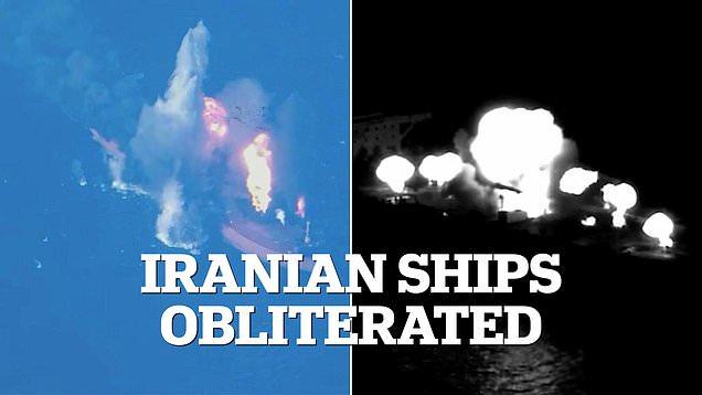 US obliterates three Iranian oil carriers after their ballistic missiles targeted American warships