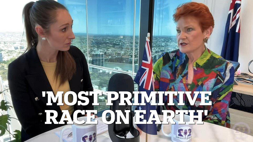 Video emerges of Pauline Hanson labelling Aboriginal people 'the most primitive race on earth' - after blasting Anthony Albanese's mum for long public housing stint
