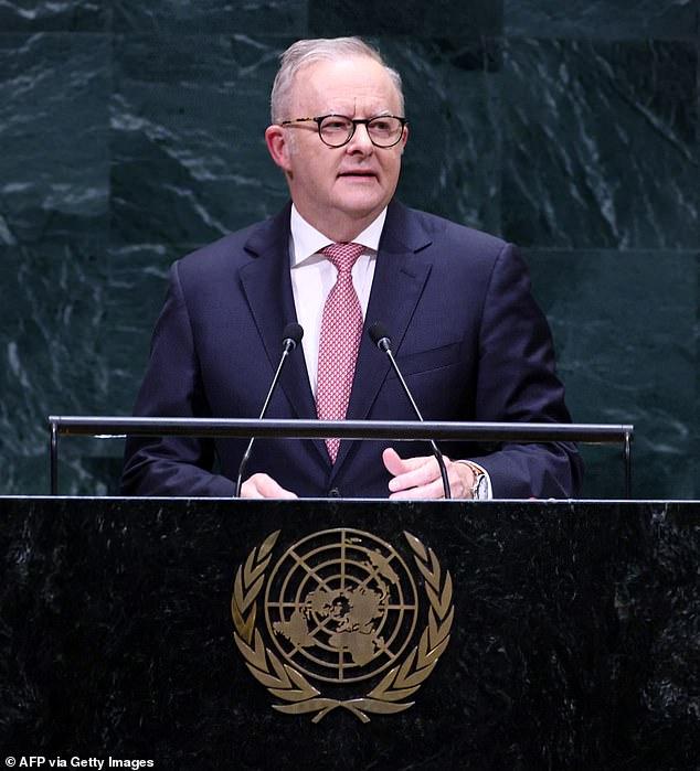 PETER VAN ONSELEN: Albo's soaring rhetoric falls flat at the United Nations in front of a crowd of tinpot dictators and despots