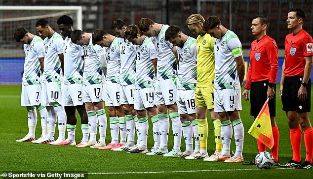 Ireland stars REFUSE to shake hands of Israeli opponents and bow their heads during national anthem after goalkeeper withdrew from squad in protest at 'atrocities in Gaza'