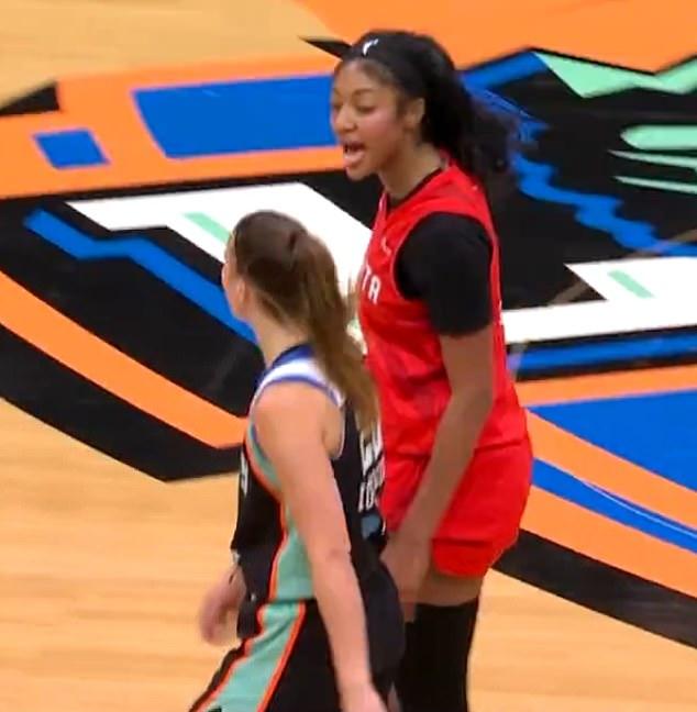 Angel Reese has to be held back from New York Liberty rival Sabrina Ionescu in furious clash before leading Atlanta Dream to WNBA Finals