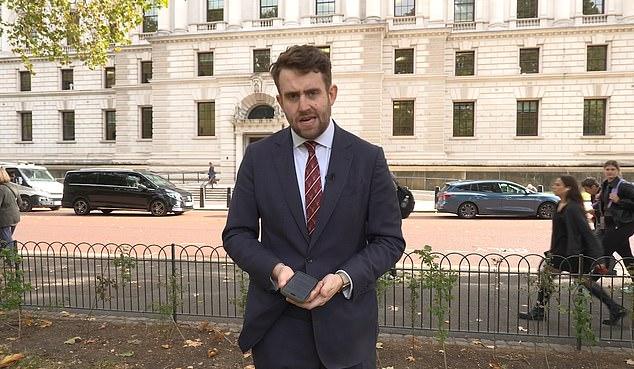 Portent of a Budget crash? Watch moment large branch breaks off as Mail political journalist sets out challenges Chancellor is facing
