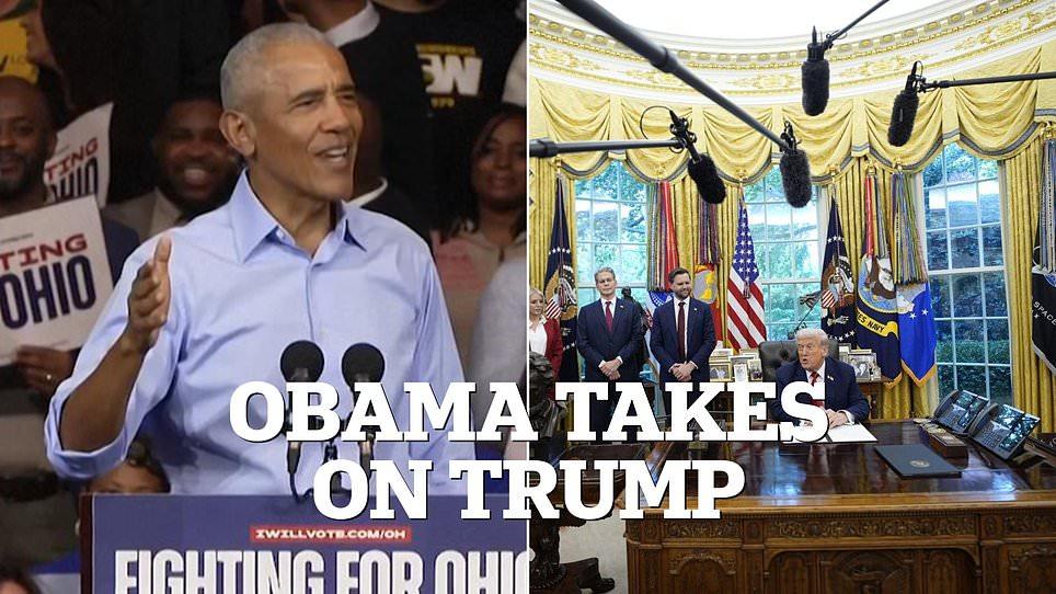 Clash of the presidents: Obama and Trump lock horns in explosive midterm showdown as savage barbs fly and campaign battle reaches fever pitch