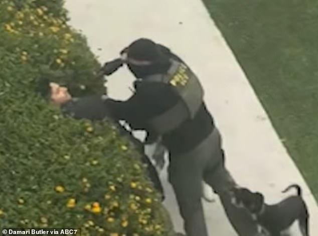 Dramatic moment ICE officer shoves gun in the face of unarmed bystander during tense Hollywood operation