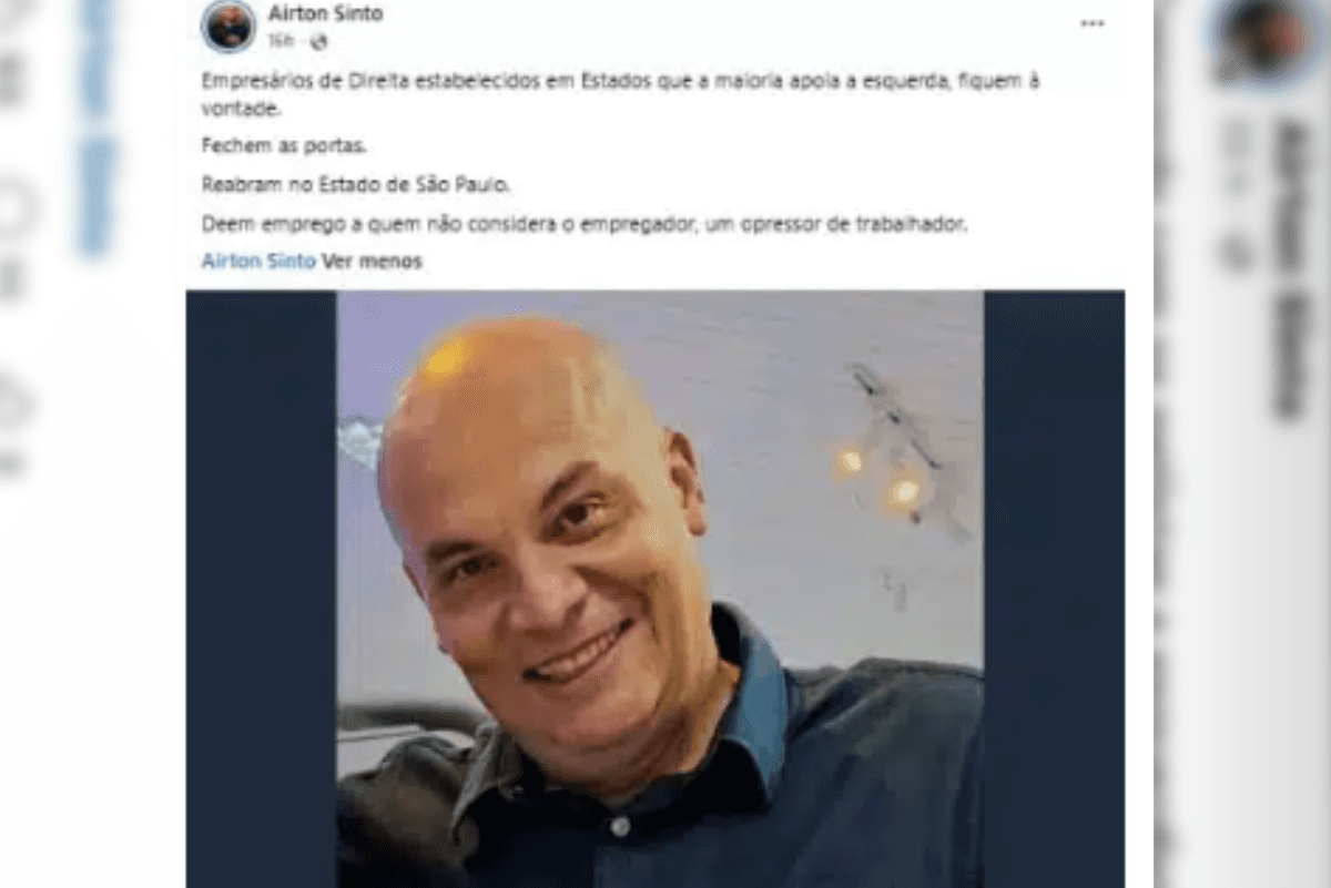 Secretary requests resignation after posts about Lula voters being dismissed