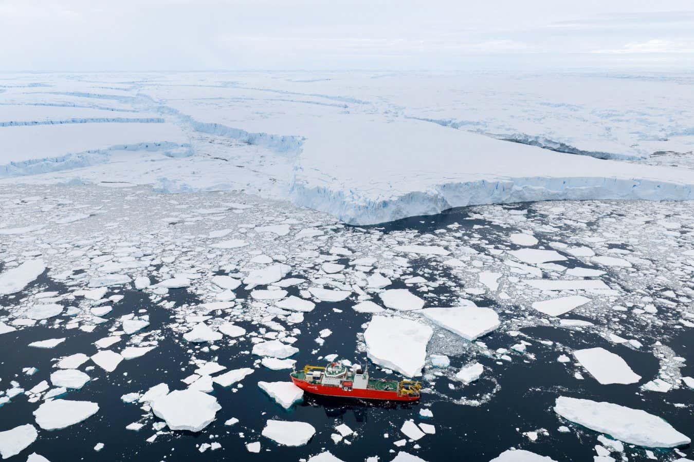 The ‘doomsday’ glacier’s giant ice shelf is about to break away