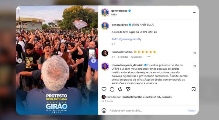 Left-wing groups try to block event at UFRN against Lula's re-election