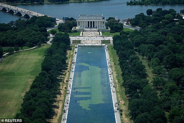 Trump presents fresh 'evidence' Reflecting Pool WAS vandalized as he makes an unsubtle demand of besieged US Attorney Jeanine Pirro