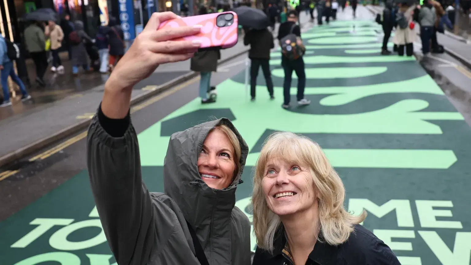Shoppers fill Oxford Street on first traffic-free day