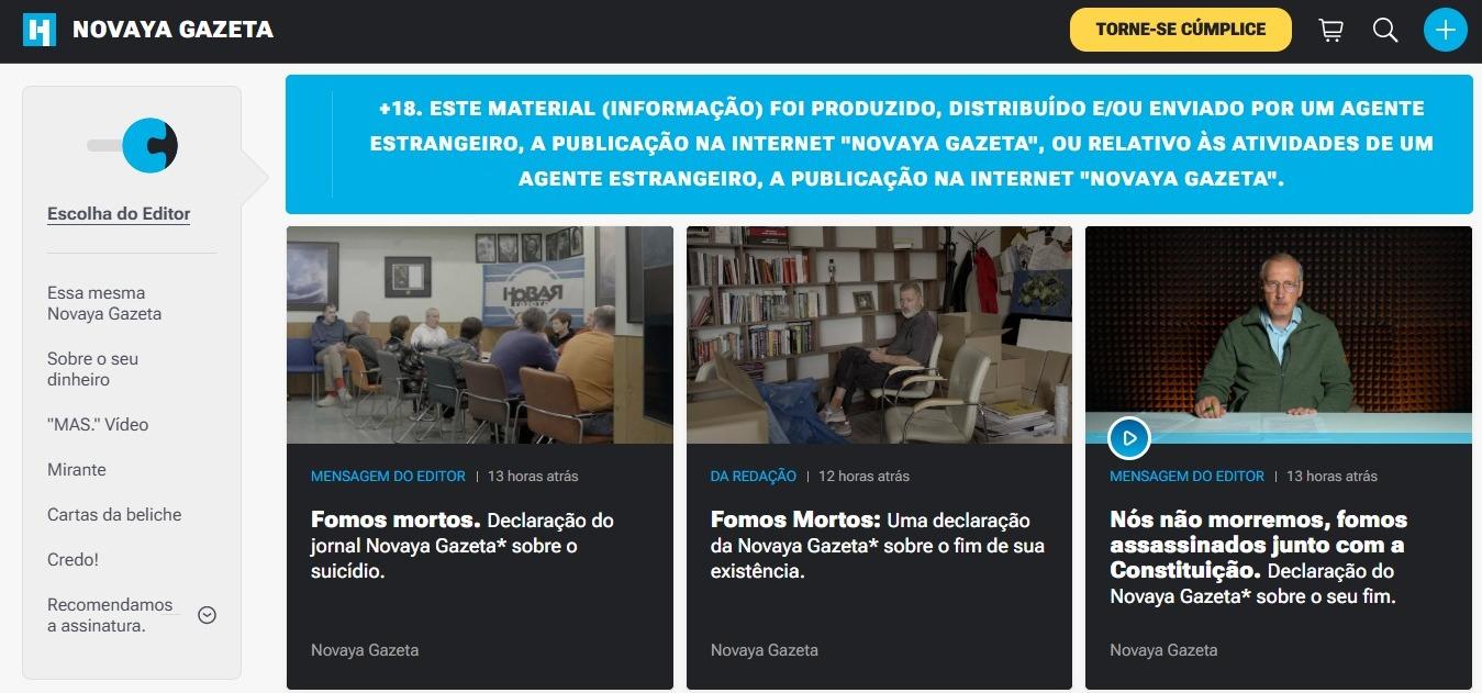 Independent newspaper Novaya Gazeta closes in Russia