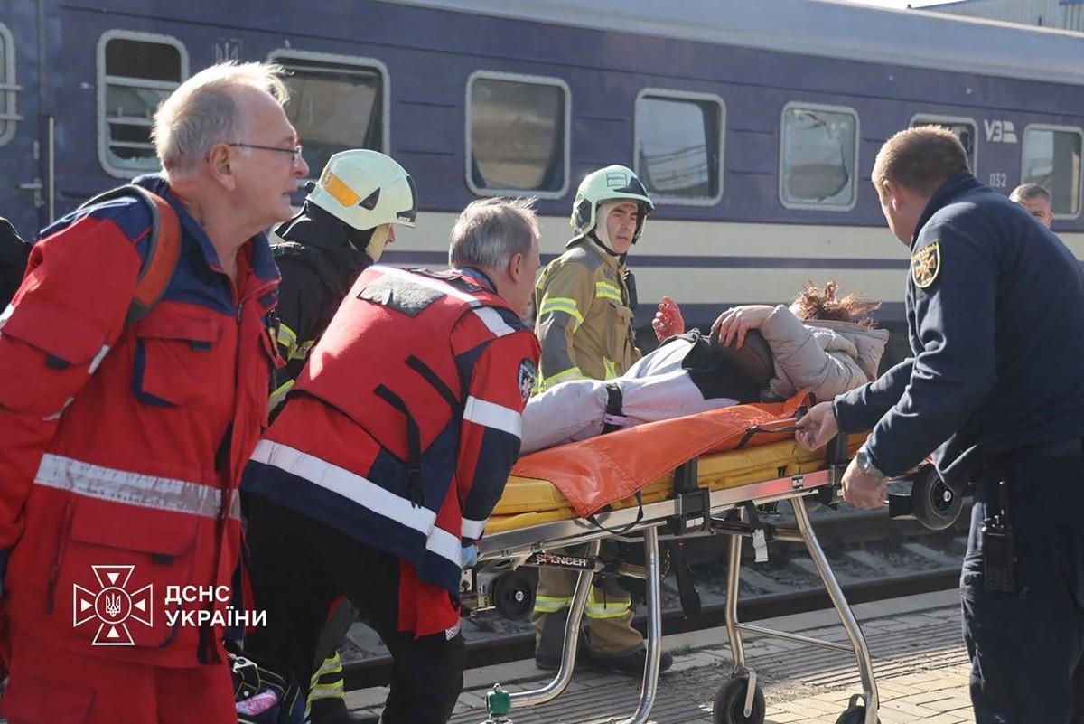 Russian drone attack leaves at least 14 dead at a train station in Ukraine